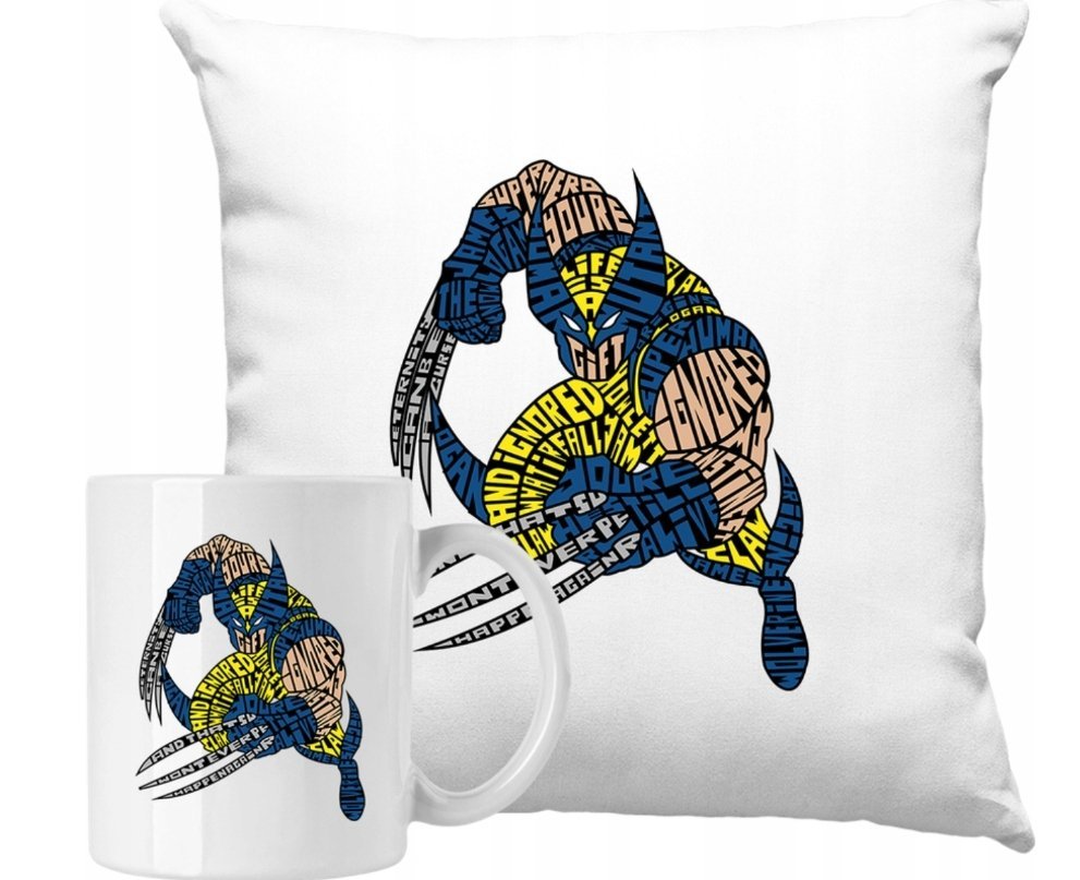 ZESTAW PODUSZKA + KUBEK Wolverine Pomysł Na Prezent +IMIĘ #2