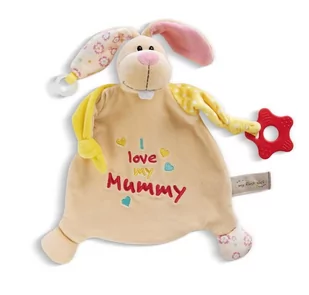 NICI 48891 Kocyk 25x25cm Królik z gryzakiem i przystawką do smoczka - Zabawki sensoryczne - miniaturka - grafika 1