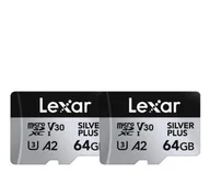 Karty pamięci - Lexar 2x64GB microSDXC Silver Plus UHS-I U3 A2 V30 - miniaturka - grafika 1