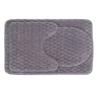 Dywaniki łazienkowe - Dywanik łazienkowy 3-elementowy Andora jasnoszary - miniaturka - grafika 1