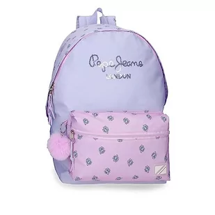 Pepe jeans Becca Plecak na laptopa Podwójna komora Fioletowy 31x44x17,5 cms Poliester 23,87L, Fioletowy, Talla única, dwukomorowy plecak na laptopa - Torby na laptopy - miniaturka - grafika 1