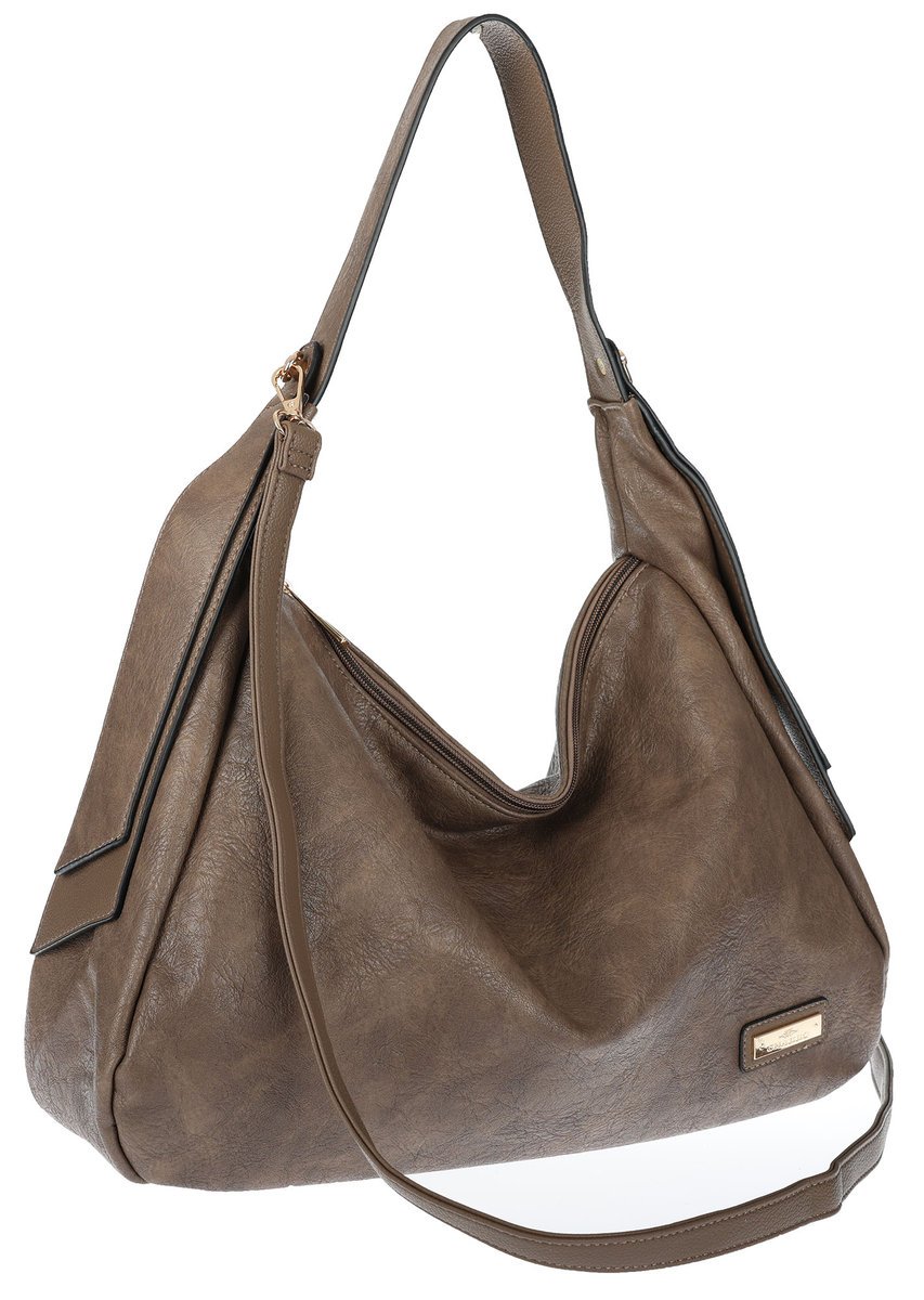 Torebka Damska listonoszka worek na ramię pojemna duża torba CH7718 Beżowa