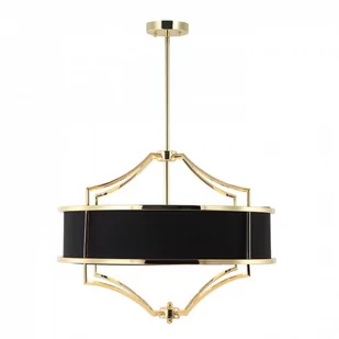 Orlicki Design LAMPA okrągła STESSO GOLD NERO M wisząca OPRAWA w stylu klasycznym abażurowa czarna złota - Lampy sufitowe - miniaturka - grafika 1