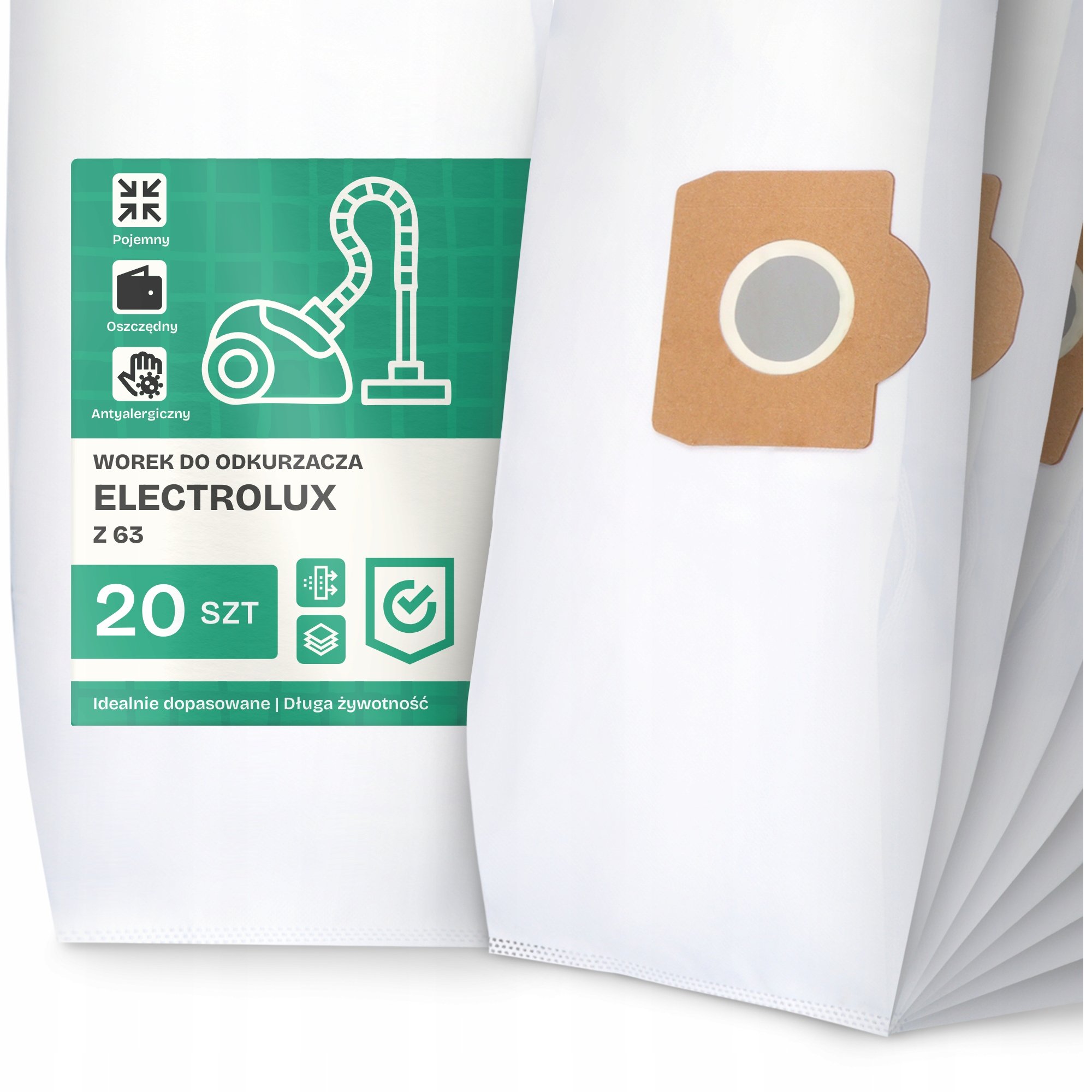 20x Worek do Odkurzacza Electrolux Z 63 Syntetyczny Pojemny Odporny Worki
