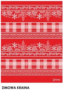 Koc bawełniany akrylowy 150x200 świąteczny Zimowa Kraina czerwony Glamour Greno - Koce - miniaturka - grafika 1