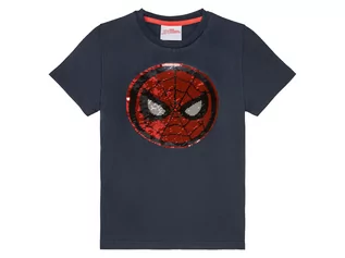 Koszulki dla chłopców - Spiderman T-shirt chłopięcy z bohaterami bajek, z obracanymi cekinami, 1 sztuka (110/116, Wzór - grafika 1