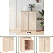 Szafki na buty - The Living Store Szafka na buty ALTA 77x35x96 cm lite drewno sosnowe - miniaturka - grafika 1