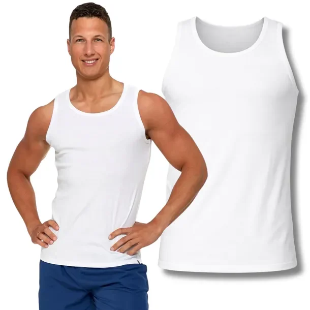 Podkoszulka Męska Tank Top 100% Bawełna Gładka Miękka Koszulka MORAJ S