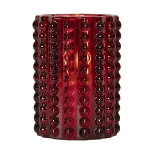 Świeca LED szklana woskowa FLAMME DOTTY czerwona 12,5cm - Świece - miniaturka - grafika 1