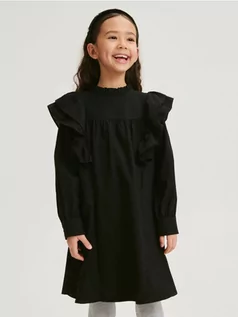 Sukienki i spódniczki dla dziewczynek - Reserved - Sukienka z falbanami - czarny - grafika 1