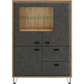 Kredensy - Kredens 1D2W2S Grace Mebel Bos Grafit, Dąb Navarra - miniaturka - grafika 1