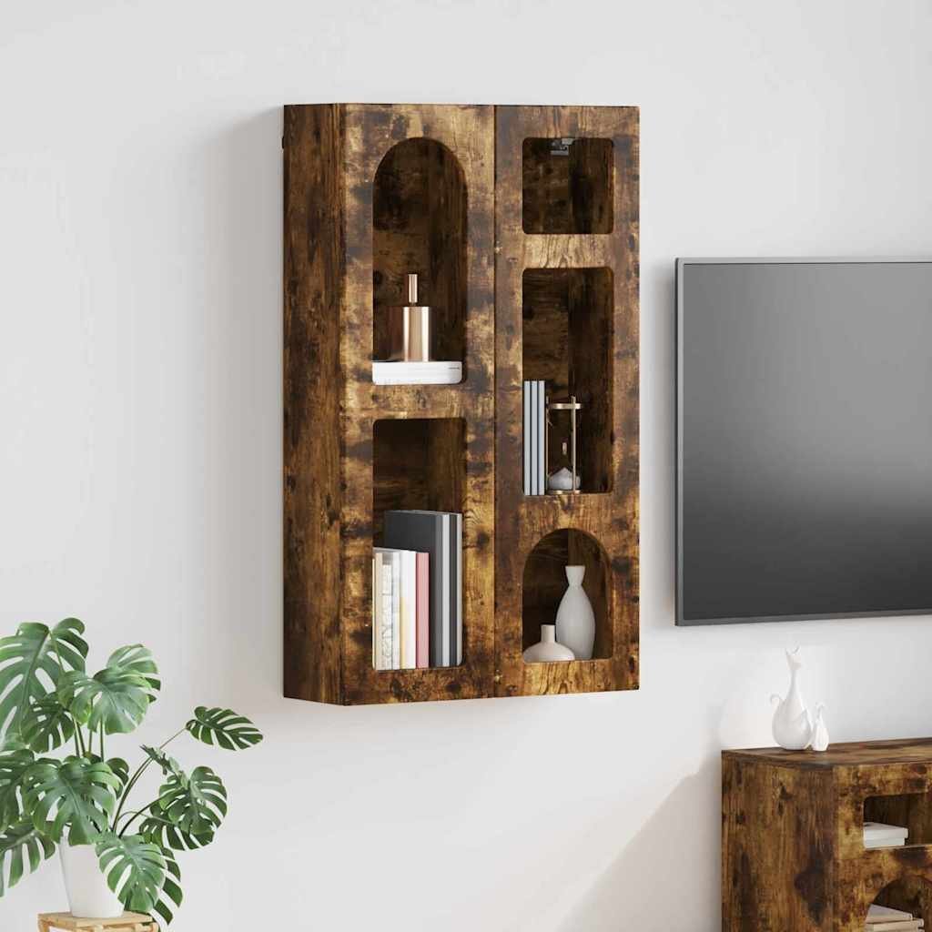 vidaXL Szafka wisząca z półką Wędzony dąb 59 x 20 x 100 cm