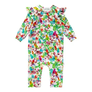 Pajac bez stópek, krótki rękaw, Papużki 92 - Pajacyki dla niemowląt - miniaturka - grafika 1