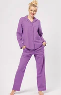 Piżamy damskie - Flanelowa piżama damska LNS 529, Kolor fioletowy, Rozmiar S, Key - Intymna - miniaturka - grafika 1
