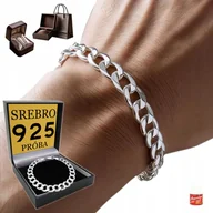 Bransolety męskie - SREBRNA Bransoletka Męska SREBRO 925 PEŁNA Na Prezent Bransoleta Elegancka - miniaturka - grafika 1