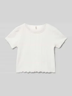 T-shirt o kroju regular fit z wykończeniem z falbanami model ‘NELLA’ - Koszulki dla dziewczynek - miniaturka - grafika 1