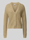 Swetry damskie - Kurtka z dzianiny z dekoltem w serek model ‘CHARLIE’ - miniaturka - grafika 1