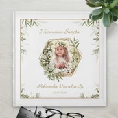 Albumy fotograficzne - Duży album na zdjęcia z Twoim zdjęciem dla dziewczynki na komunię - miniaturka - grafika 1