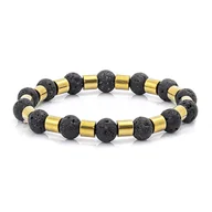 Bransolety męskie - Men's beading bracelet tiger eye EM - EM Men's Accessories - miniaturka - grafika 1