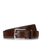 Paski - Męski pasek skórzany z perforacjami ciemny brąz - miniaturka - grafika 1