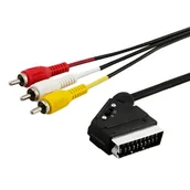 Kable - ELMAK Savio CL-133 Audio Video-SCART-Kabel 3xRCA 2m - miniaturka - grafika 1