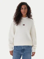 Swetry damskie - Tommy Jeans Golf Badge DW0DW22109 Écru Relaxed Fit - miniaturka - grafika 1