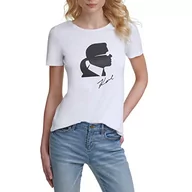 Koszulki i topy damskie - Karl Lagerfeld Paris Koszulka damska Silhouette, Karl Soft White, S, Karl Soft White, S - miniaturka - grafika 1
