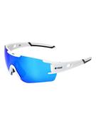 Okulary przeciwsłoneczne - YEAZ Okulary sportowe unisex "Sunblow" w kolorze biało-niebieskim - miniaturka - grafika 1