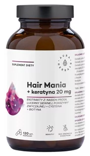 Aura Herbals Hair Mania + Keratyna 20 mg Kapsułki 120 sztuk - Włosy, skóra, paznokcie - miniaturka - grafika 1
