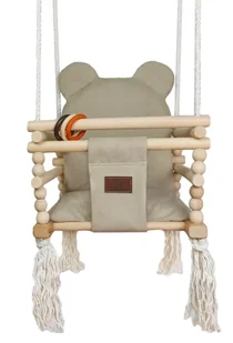 Drewniana huśtawka w kształcie misia beżowa A4-D91 - Leżaczki i huśtawki Drewniana huśtawka w kształcie misia beżowa A4-D91 - Leżaczki i huśtawki - miniaturka - grafika 1