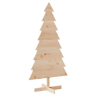 vidaXL Drewniana choinka do udekorowania, 150 cm, lite drewno sosnowe - Choinki - miniaturka - grafika 1