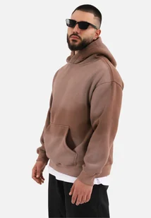 jednokolorowa bluza z kapturem Spray Basic Oversized Bluza męska i damska Premium Uni L Brązowy - Bluzy męskie - miniaturka - grafika 1