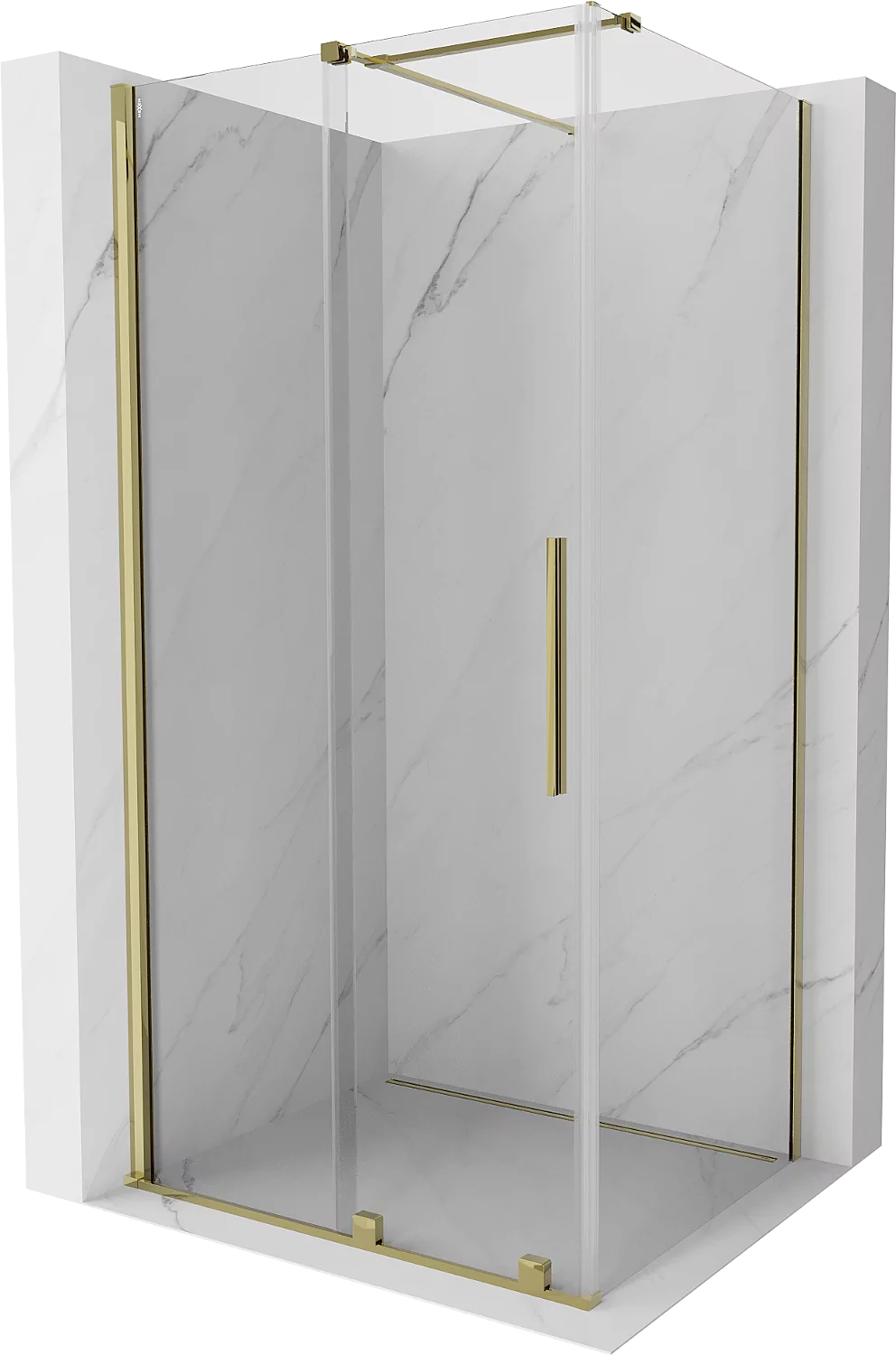 Mexen Velar kabina prysznicowa rozsuwana 90x110 cm, transparent, złota - 871-090-110-01-50
