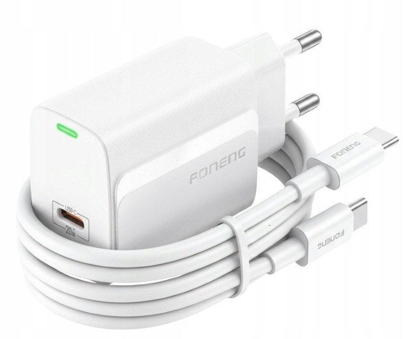 FONENGSZYBKA ŁADOWARKA SIECIOWA TYPE C + KABEL TYPE CPD20W 3000mA