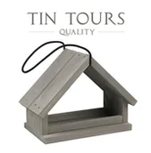 Karmniki dla ptaków - DREWNIANY KARMNIK DLA PTAKÓW SZARY 26x14x19,5 cm - miniaturka - grafika 1