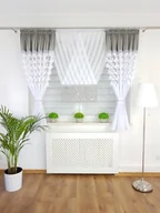 Firany - FIRANA GOTOWA PANEL DEKORACYJNY KOMPLET ZASŁONY JASNOSZARA SREBRNY SALON - miniaturka - grafika 1