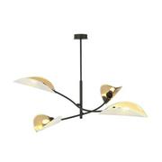 Lampy sufitowe - Emibig LOTUS 4 WHITE/GOLD 1107/4 lampa sufitowa żyrandol oryginalny Design abażury 1107/4 - miniaturka - grafika 1