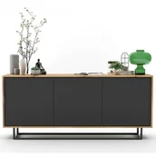 Komody - Komoda na nóżkach dąb wotan + grafit Z0-W04 - miniaturka - grafika 1