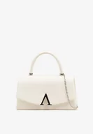 Torebki damskie - Biała Torebka Kopertówka z Geometryczną Aplikacją Fesara - miniaturka - grafika 1