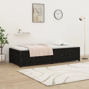 Lumarko Łóżko dzienne, czarne 75x190cm, pojedyncze, lite drewno sosnowe - Łóżka - miniaturka - grafika 5