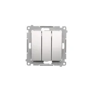 Wyłączniki światła i elektryczne - Kontakt KONTAKT_SIMON Przycisk zwierny potrójny SIMON 54 Srebrny DP31.01/43 - miniaturka - grafika 1