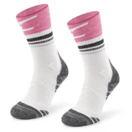 Skarpetki damskie - Comodo TRE28 Skarpety Trekkingowe 39-42: Funkcyjne, 50% Merino, Climayarn. Antybakteryjne, białe z różowym na wiosnę, lato, jesień. męskie - miniaturka - grafika 1