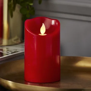 Świeca Led woskowa M-TWINKLE czerwona 12,5cm ruchomy płomyk - Świece - miniaturka - grafika 1