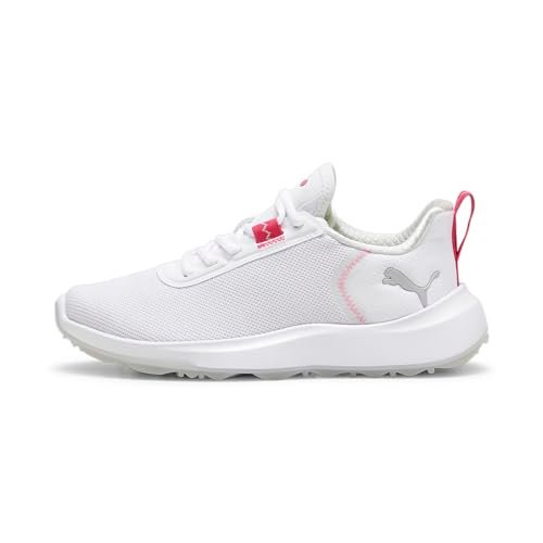 PUMA Chłopięce buty golfowe Fusion Crush Sport Jr, Puma Biały granat róża, 38.5 EU