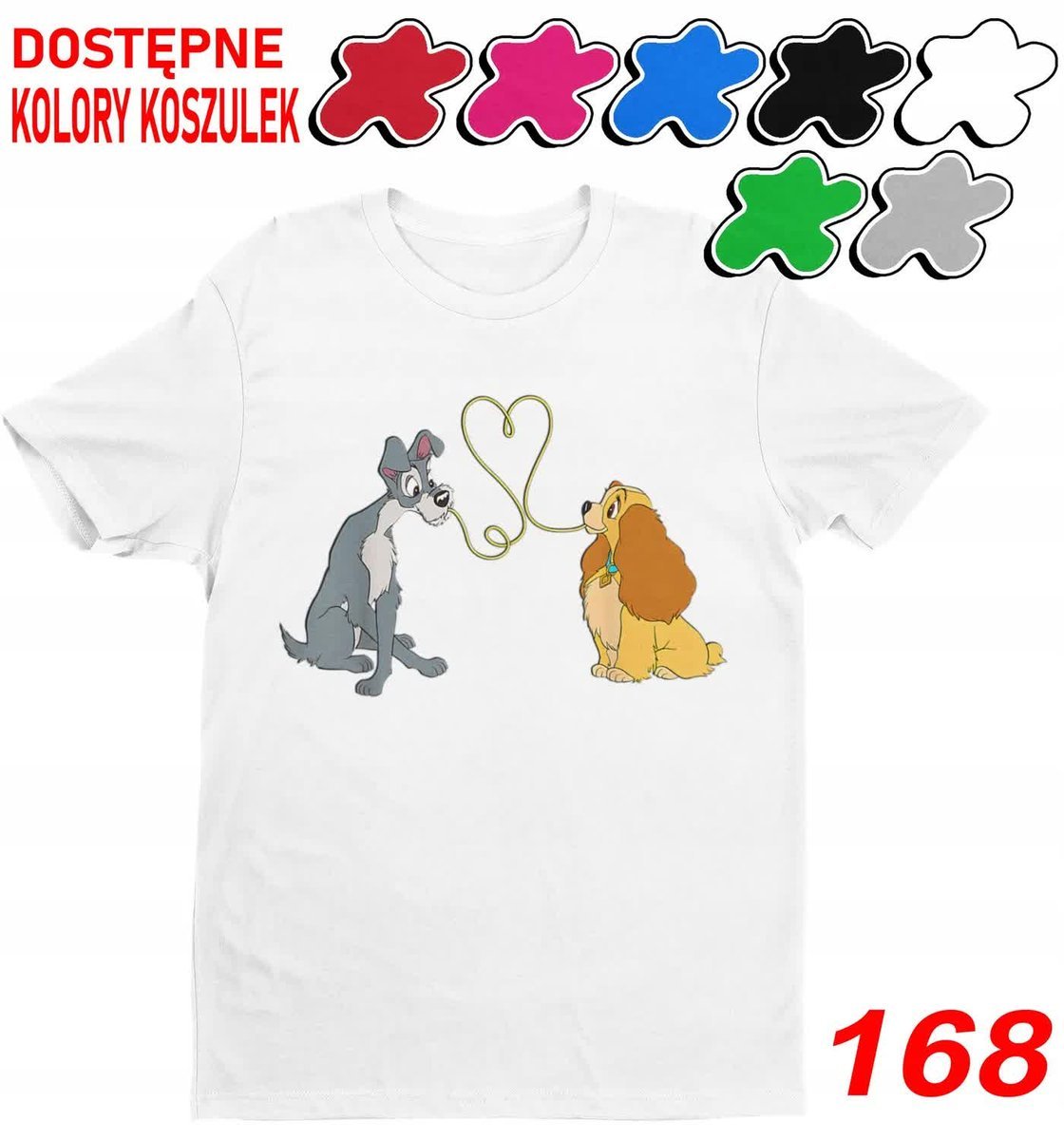 Dziecięca Koszulka Z Nadrukiem Duży Wybór Zakochany Kundel Pieski-L 146-152