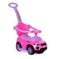 Chodziki - Jeździk chodzik pchacz 3w1 autko super car różowy - miniaturka - grafika 1