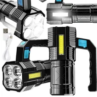 Latarki - LATARKA AKUMULATOROWA SZPERACZ LED POWERBANK MOCNA - miniaturka - grafika 1