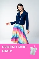 Kurtki damskie - Ramoneska damska Deep Blue granatowa z dresówki T-SHIRT GRATIS - miniaturka - grafika 1