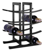 Stojaki na wino - Stojak na wino bambusowy TODGAR czarny - miniaturka - grafika 1