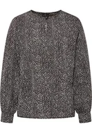 Bluzki damskie - boundry Bluzka damska 31223932-BO02, czarna wełna biała, L, czarny wełniany biały, L - miniaturka - grafika 1
